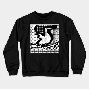 the talavera seagull in mexican pattern wallpaper art in bird watching Crewneck Sweatshirt